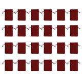 24Pcs Christmas Advent Calendar Drawstring Bags Reusable Hanging Countdown Pouch for Candy Jewelry GiftWine Red - Top-Down View