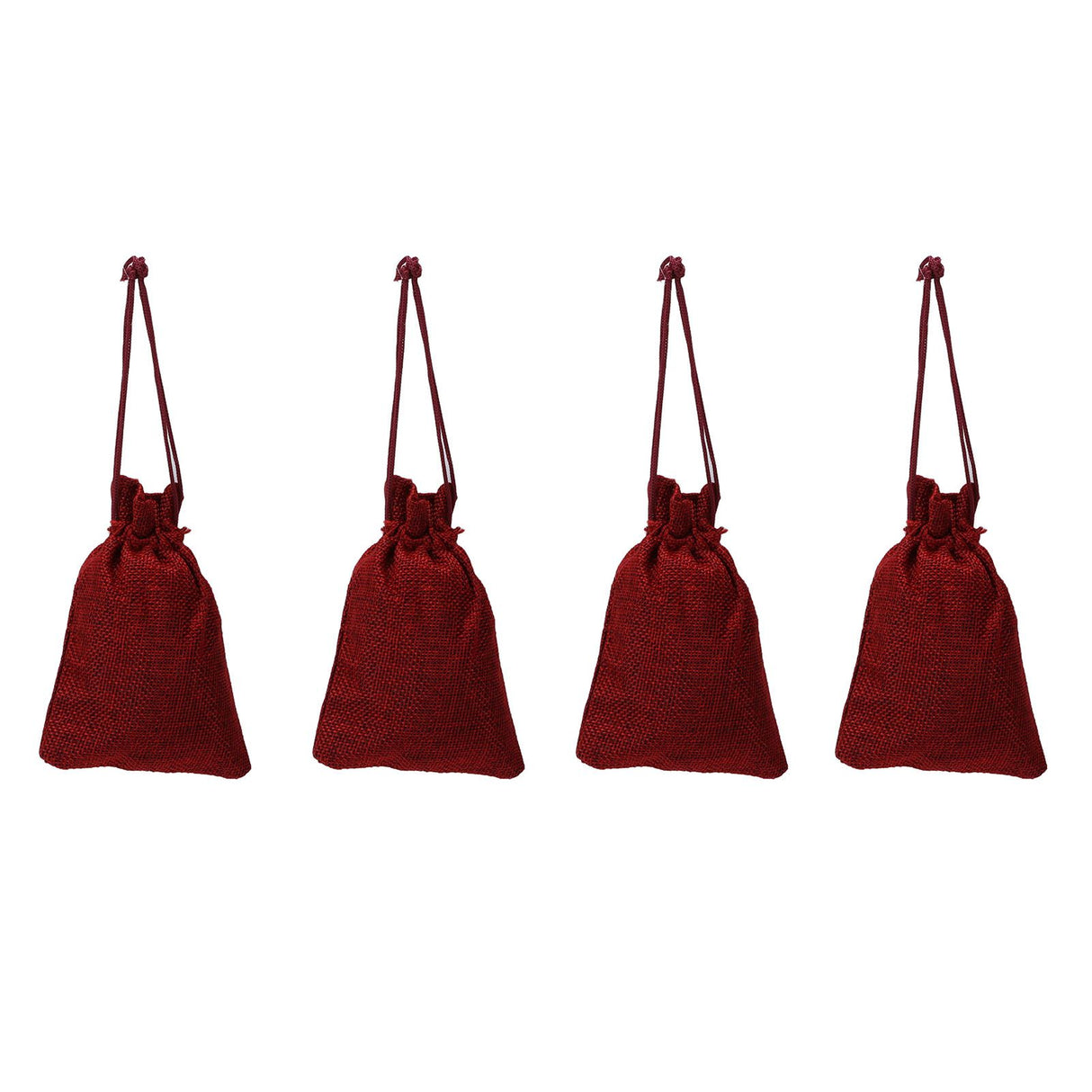 24Pcs Christmas Advent Calendar Drawstring Bags Reusable Hanging Countdown Pouch for Candy Jewelry GiftWine Red