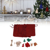 24Pcs Christmas Advent Calendar Drawstring Bags Reusable Hanging Countdown Pouch for Candy Jewelry GiftWine Red