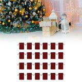 24Pcs Christmas Advent Calendar Drawstring Bags Reusable Hanging Countdown Pouch for Candy Jewelry GiftWine Red