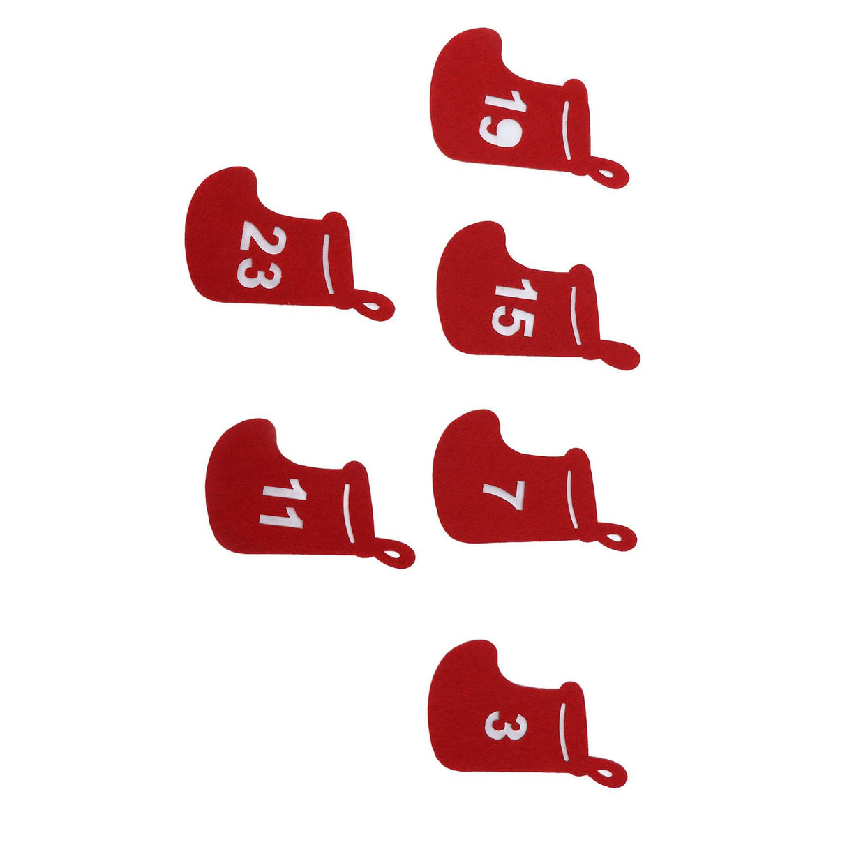 24Pcs Christmas Advent Calendar Drawstring Bags Reusable Hanging Countdown Pouch for Candy Jewelry GiftWine Red