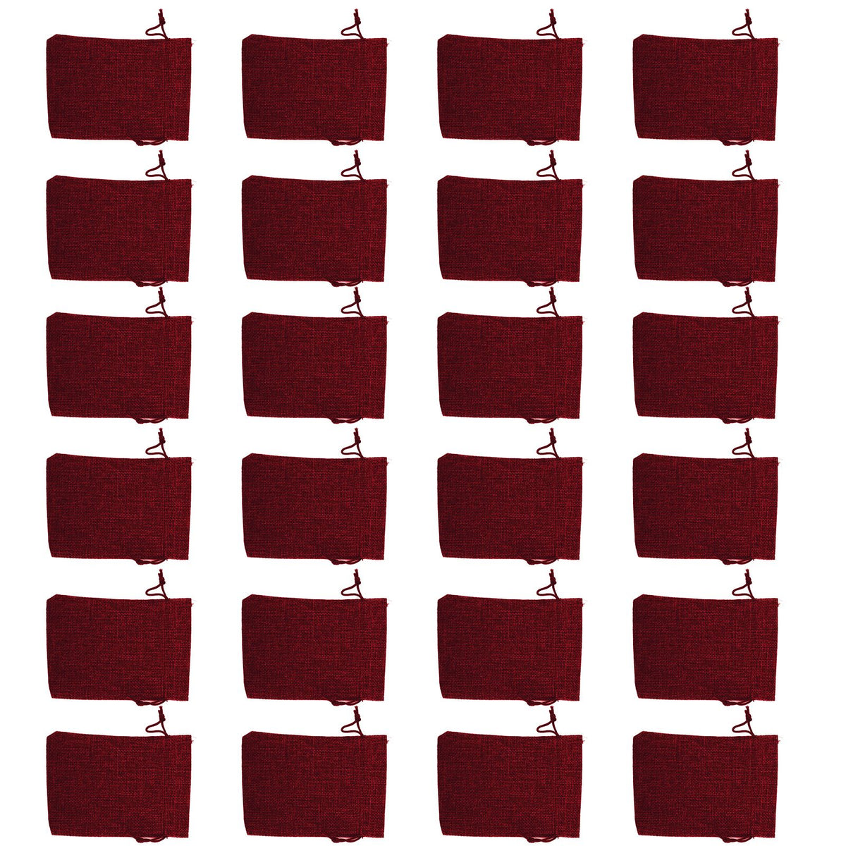 24PCS Drawstring Christmas Bag Lucky Number Gift Bag Christmas Sack Christmas Advent Calendar PouchWine Red