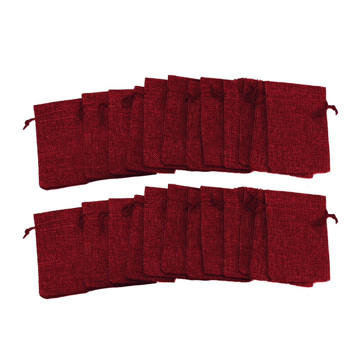 24PCS Drawstring Christmas Bag Lucky Number Gift Bag Christmas Sack Christmas Advent Calendar PouchWine Red