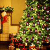 24PCS Drawstring Christmas Bag Lucky Number Gift Bag Christmas Sack Christmas Advent Calendar PouchWine Red - Extra Image