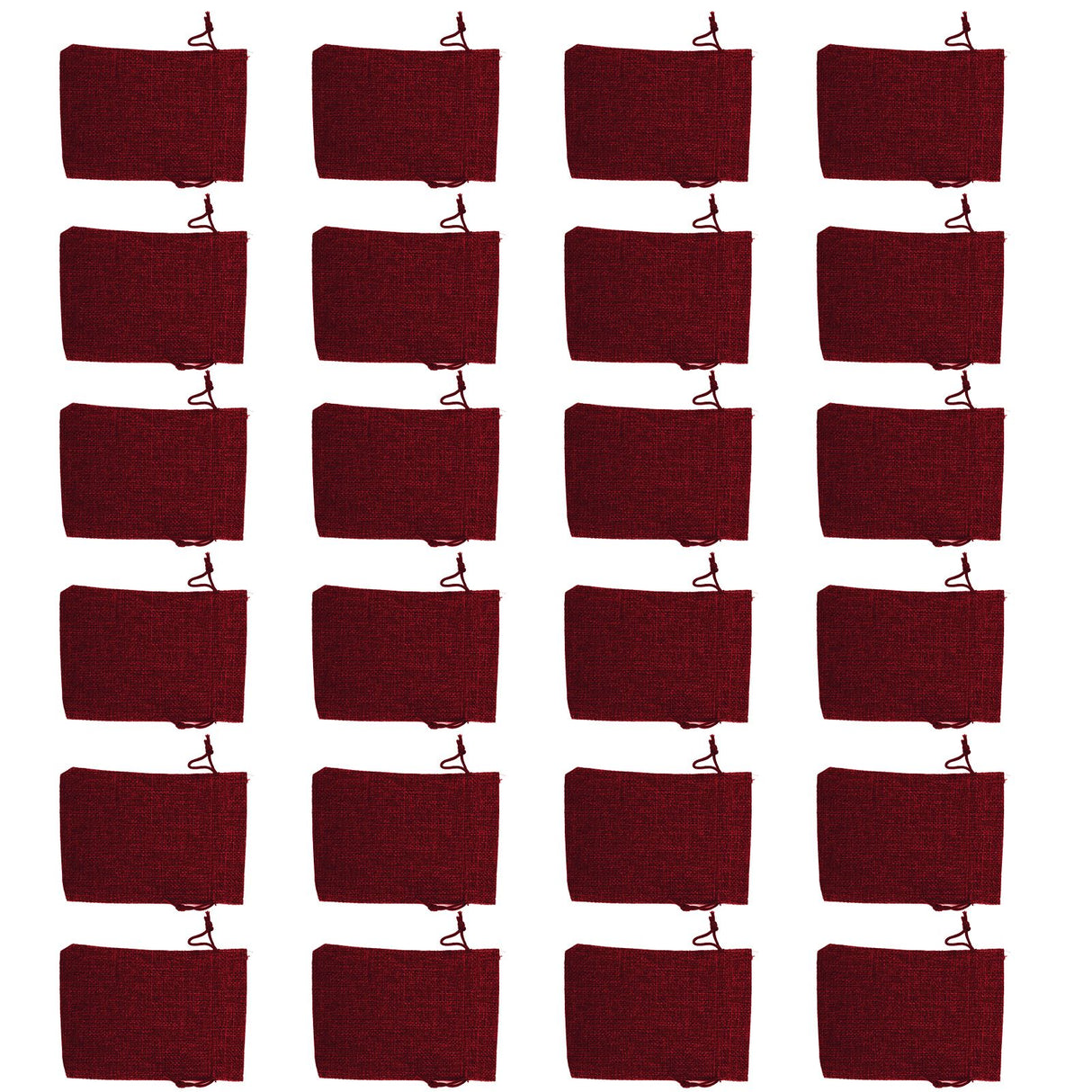 24PCS Christmas Bag Christmas Advent Calendar Countdown Pouch Drawstring Bag Sack Hanging Gift with ClipsWine Red