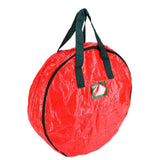 Christmas Wreath Storage Bag PE Woven Fabric Dustproof Round Red Storage Bag for Home Party Office