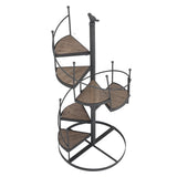 European Style Decorative Plant Shelf Multifuctional Wrought Iron Plant Rack Easy to Install for Balcony and Living Room - Rear View