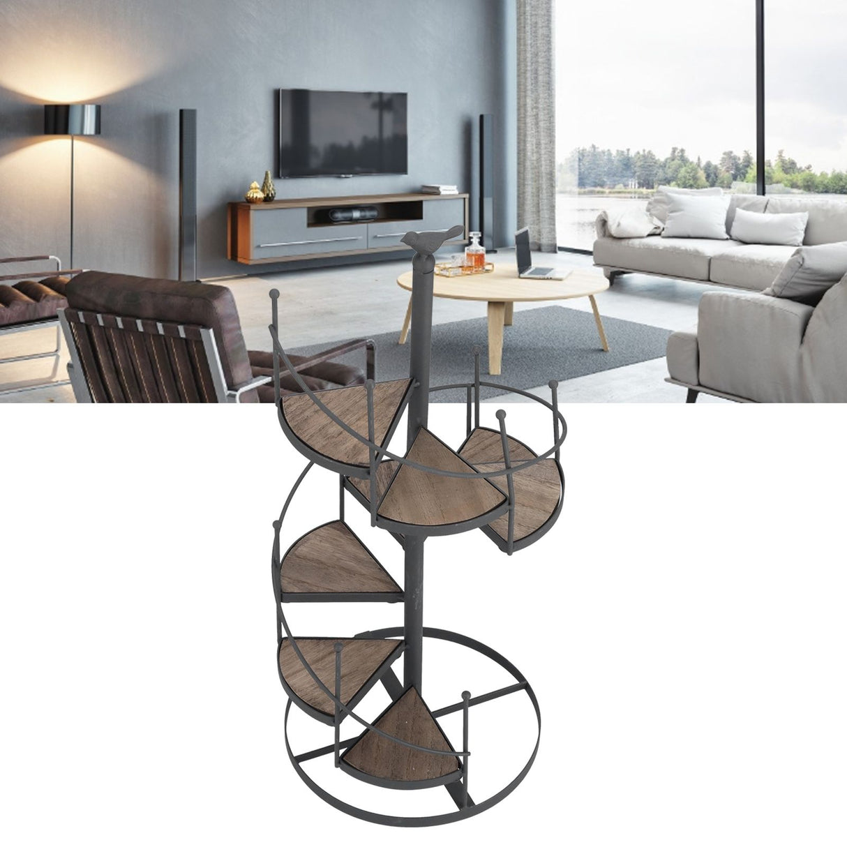 European Style Decorative Plant Shelf Multifuctional Wrought Iron Plant Rack Easy to Install for Balcony and Living Room