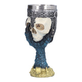Skull Head Wine Goblet with Stainless Steel Inner Personalized Claw Skull Cup for Home - Side View