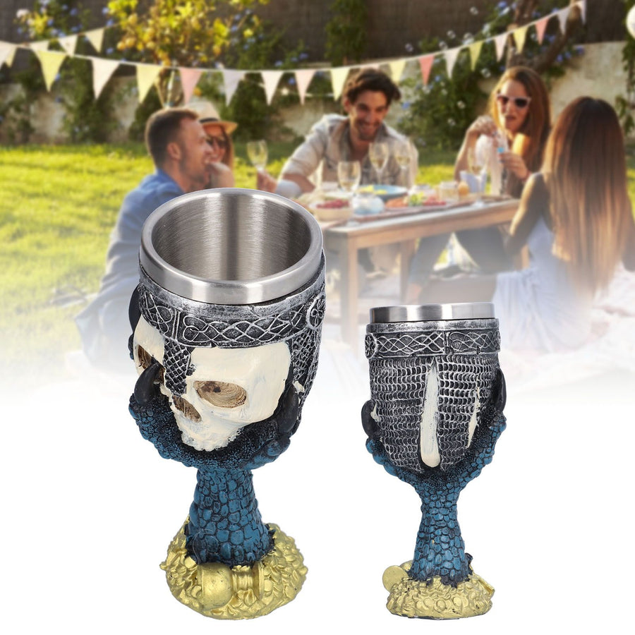 Skull Head Wine Goblet with Stainless Steel Inner Personalized Claw Skull Cup for Home