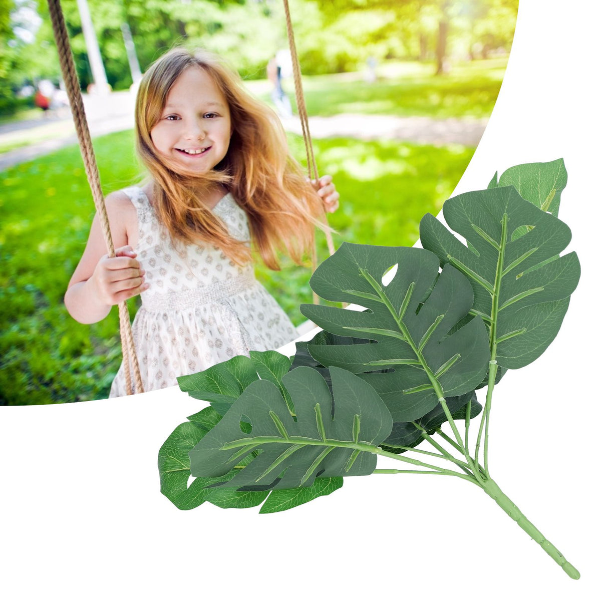 Artificial Monstera DIY Fake Monstera Leaf Artificial Plant for Garden Outdoor Wall Decoration