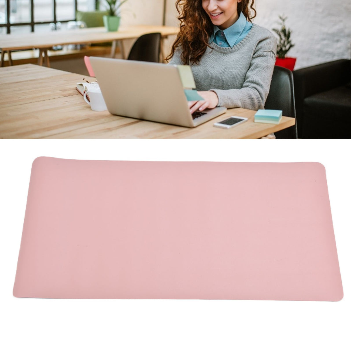 Computer Desk Pad Waterproof Two Color Double Sided Leather Desk Pad for Office and Home