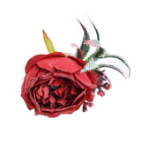 2Pcs Innovative Napkin Buckle Simulation Flower Napkin Ring Holder for Hotel RestaurantWine Red