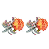 2Pcs Innovative Napkin Buckle Simulation Flower Napkin Ring Holder for Hotel RestaurantOrange - Top-Down View