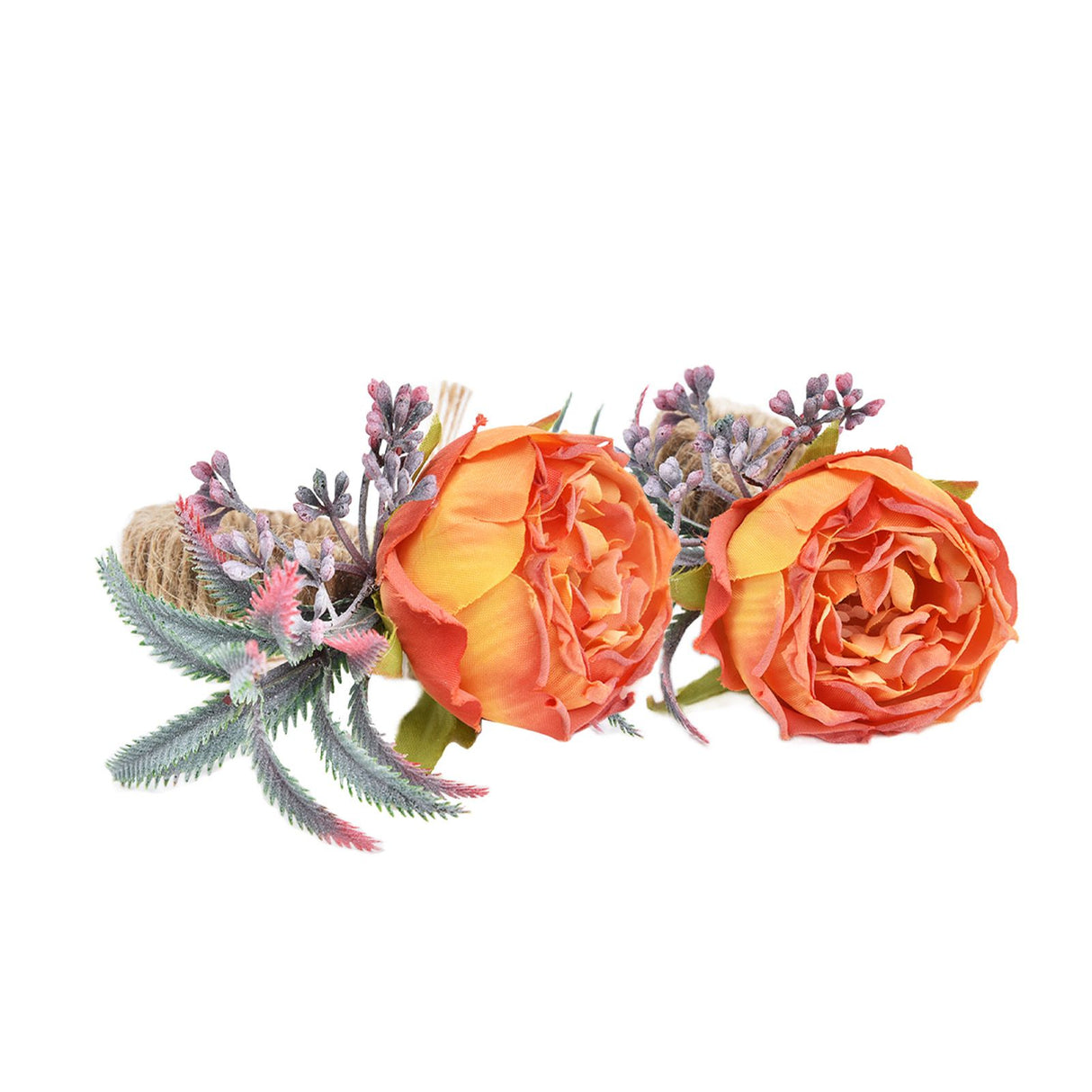 2Pcs Innovative Napkin Buckle Simulation Flower Napkin Ring Holder for Hotel RestaurantOrange