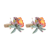 2Pcs Innovative Napkin Buckle Simulation Flower Napkin Ring Holder for Hotel RestaurantOrange - Extra Image
