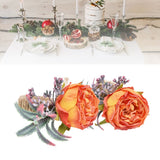 2Pcs Innovative Napkin Buckle Simulation Flower Napkin Ring Holder for Hotel RestaurantOrange
