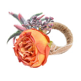 2Pcs Innovative Napkin Buckle Simulation Flower Napkin Ring Holder for Hotel RestaurantOrange - Extra Image