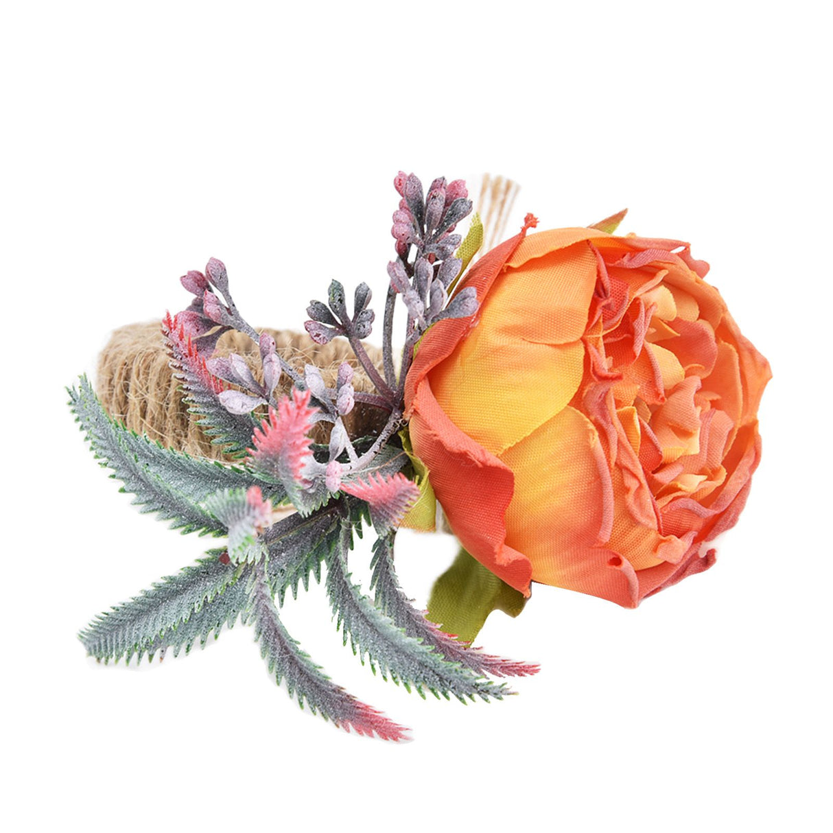 2Pcs Innovative Napkin Buckle Simulation Flower Napkin Ring Holder for Hotel RestaurantOrange