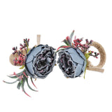 2Pcs Innovative Napkin Buckle Simulation Flower Napkin Ring Holder for Hotel RestaurantBlue