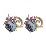 2Pcs Innovative Napkin Buckle Simulation Flower Napkin Ring Holder for Hotel RestaurantBlue