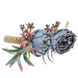 2Pcs Innovative Napkin Buckle Simulation Flower Napkin Ring Holder for Hotel RestaurantBlue - Top-Down View