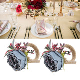 2Pcs Innovative Napkin Buckle Simulation Flower Napkin Ring Holder for Hotel RestaurantBlue