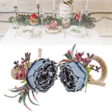 2Pcs Innovative Napkin Buckle Simulation Flower Napkin Ring Holder for Hotel RestaurantBlue