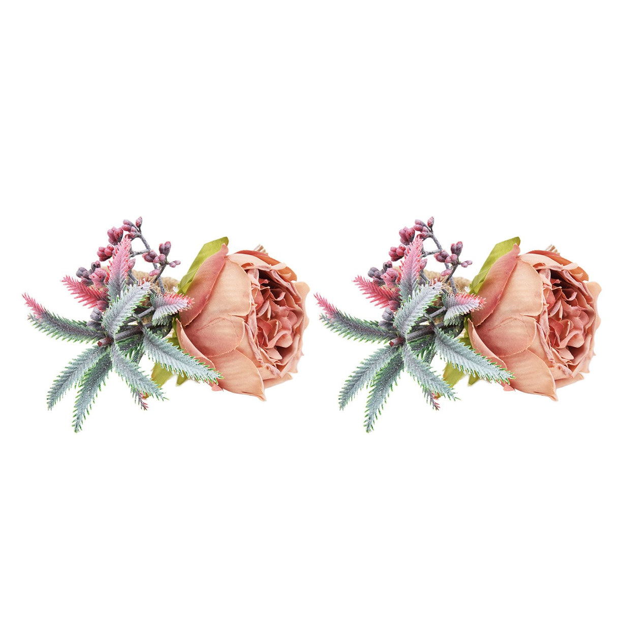 2Pcs Innovative Napkin Buckle Simulation Flower Napkin Ring Holder for Hotel RestaurantPink
