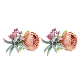 2Pcs Innovative Napkin Buckle Simulation Flower Napkin Ring Holder for Hotel RestaurantPink