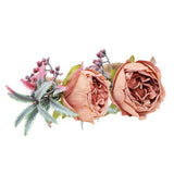 2Pcs Innovative Napkin Buckle Simulation Flower Napkin Ring Holder for Hotel RestaurantPink - Side View