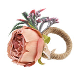 2Pcs Innovative Napkin Buckle Simulation Flower Napkin Ring Holder for Hotel RestaurantPink - Extra Image