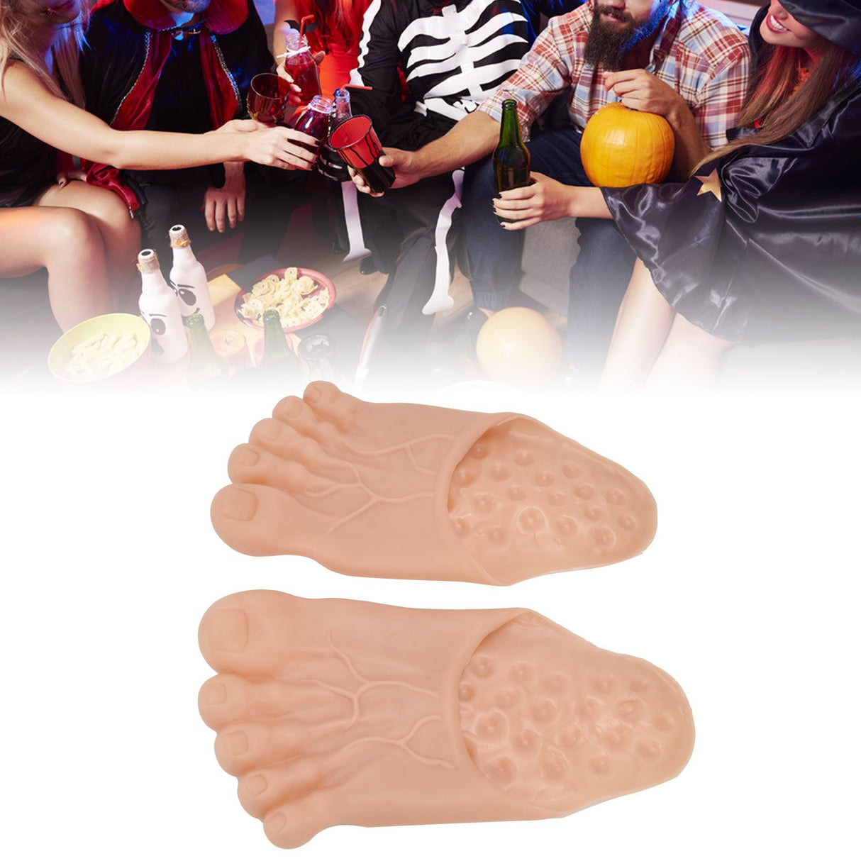 1 Pair Large Foot Slippers Shoes Cover Halloween Cosplay Costume Props Party AccessoriesYellowish Pink