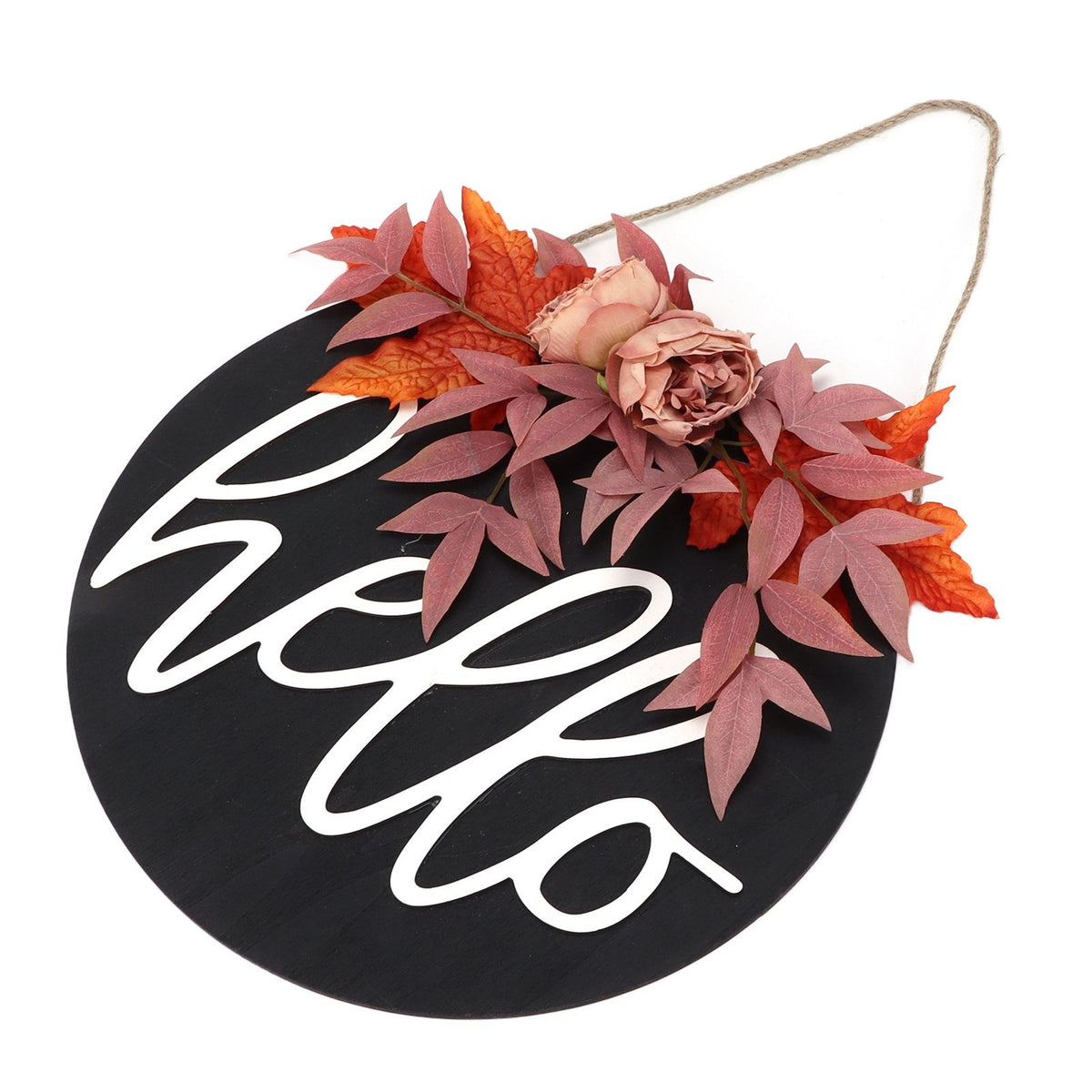 Thanksgiving Wreath Wooden Sign Door Hanging Welcome Sign Wreath Listing Home DecorationMaple Flower