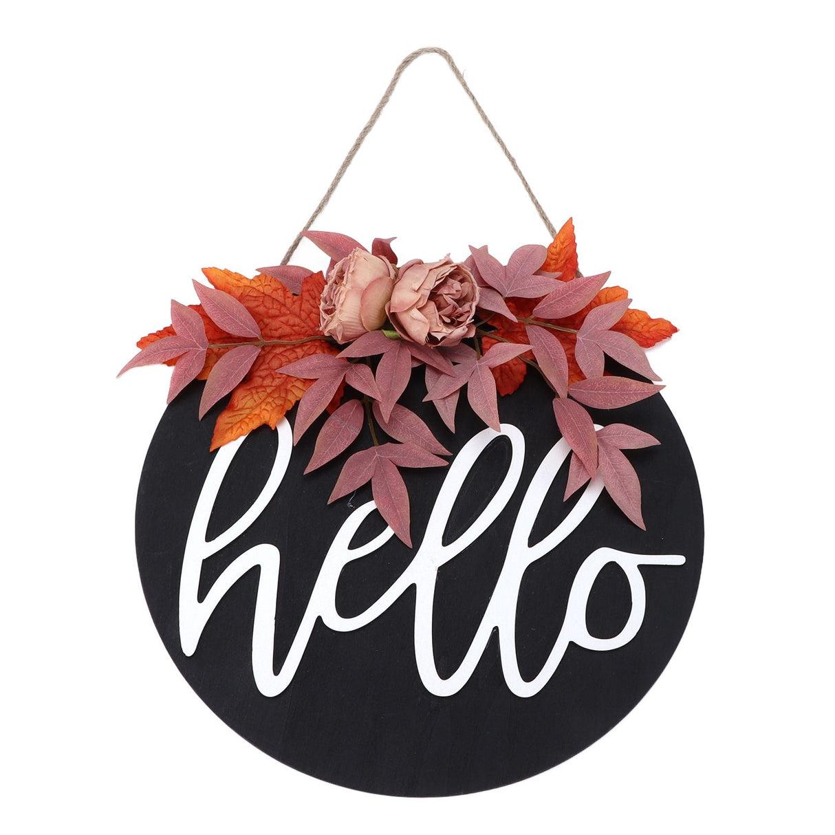 Thanksgiving Wreath Wooden Sign Door Hanging Welcome Sign Wreath Listing Home DecorationMaple Flower