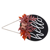 Thanksgiving Wreath Wooden Sign Door Hanging Welcome Sign Wreath Listing Home DecorationMaple Flower - Top-Down View