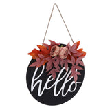 Thanksgiving Wreath Wooden Sign Door Hanging Welcome Sign Wreath Listing Home DecorationMaple Flower