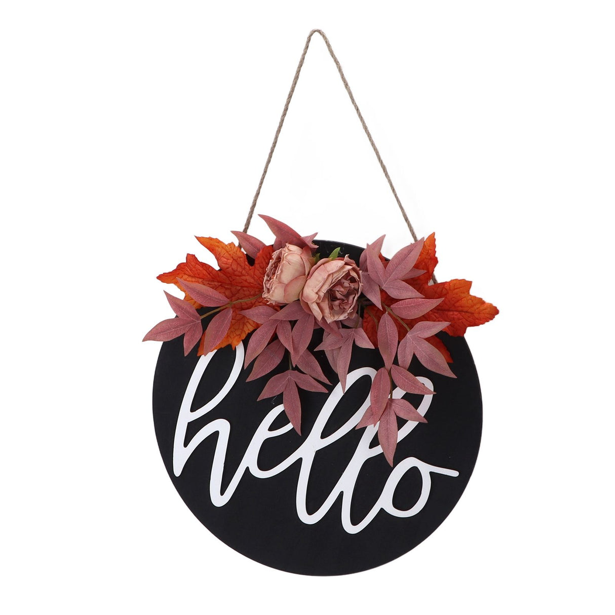 Thanksgiving Wreath Wooden Sign Door Hanging Welcome Sign Wreath Listing Home DecorationMaple Flower