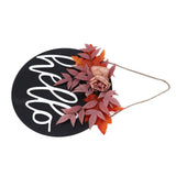 Thanksgiving Wreath Wooden Sign Door Hanging Welcome Sign Wreath Listing Home DecorationMaple Flower