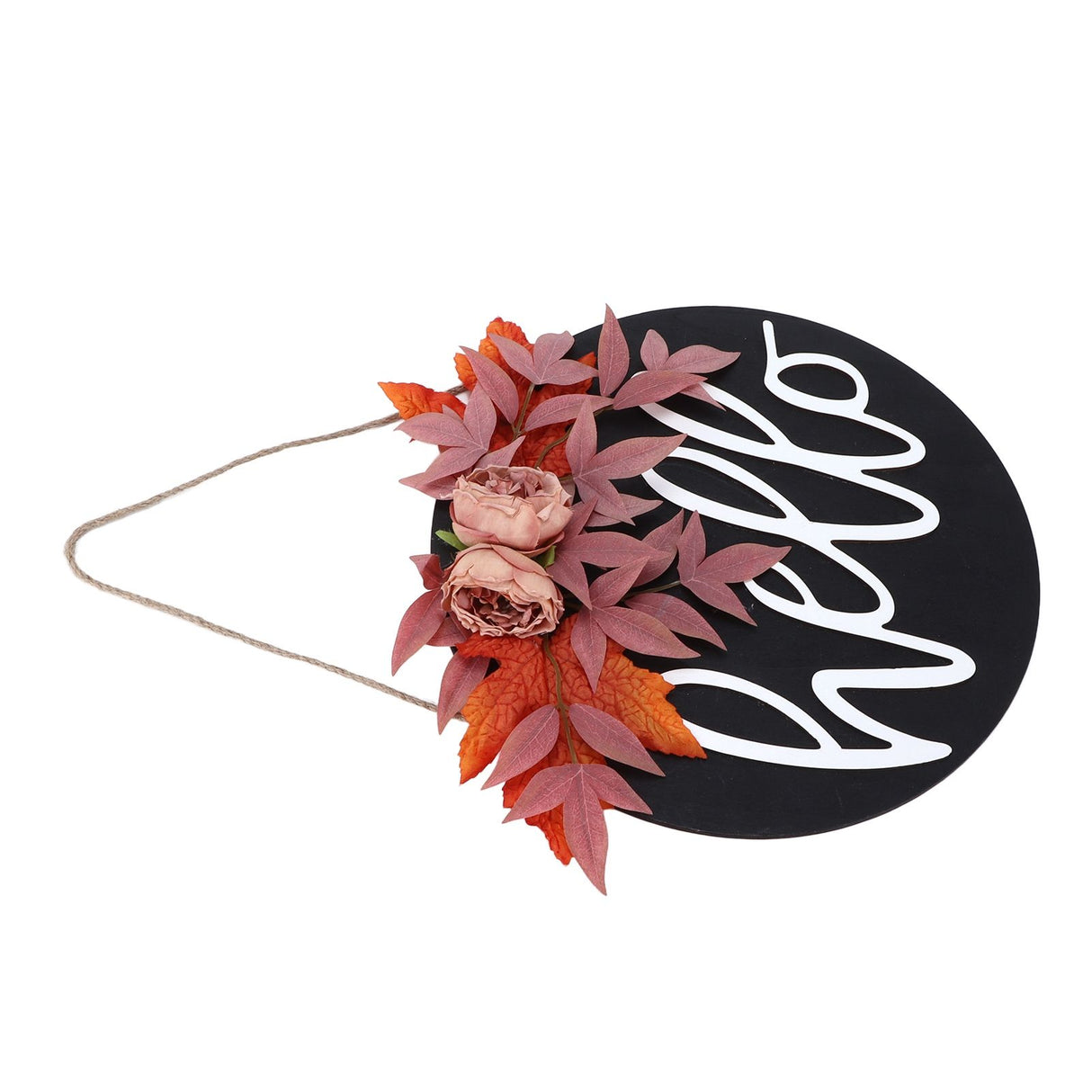 Thanksgiving Wreath Wooden Sign Door Hanging Welcome Sign Wreath Listing Home DecorationMaple Flower