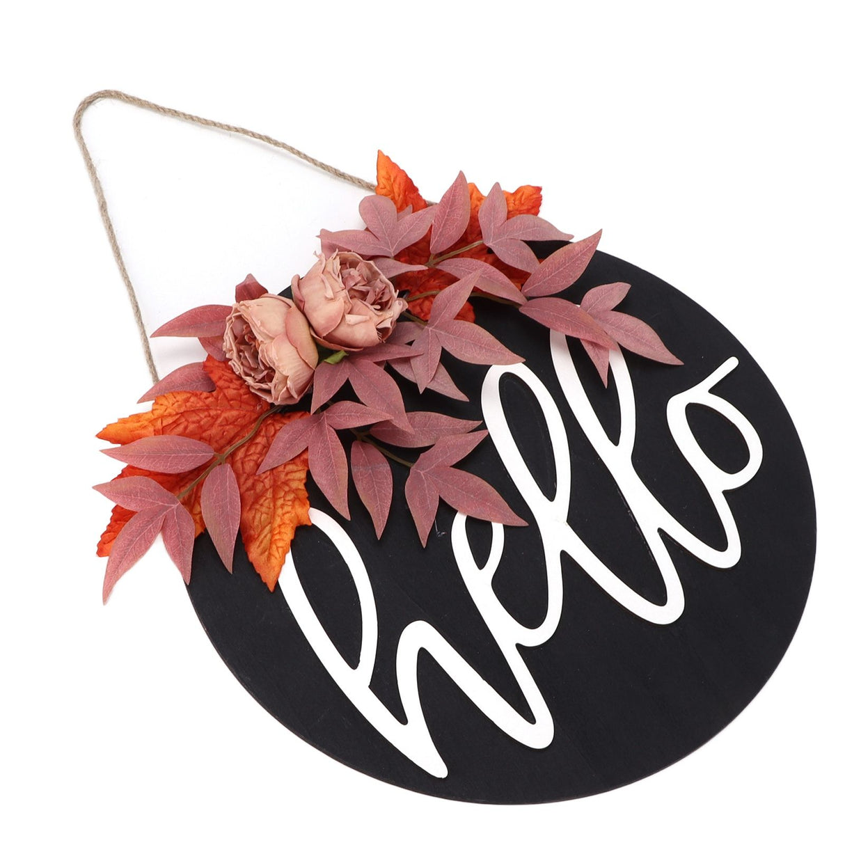 Thanksgiving Wreath Wooden Sign Door Hanging Welcome Sign Wreath Listing Home DecorationMaple Flower