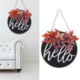 Thanksgiving Wreath Wooden Sign Door Hanging Welcome Sign Wreath Listing Home DecorationMaple Flower