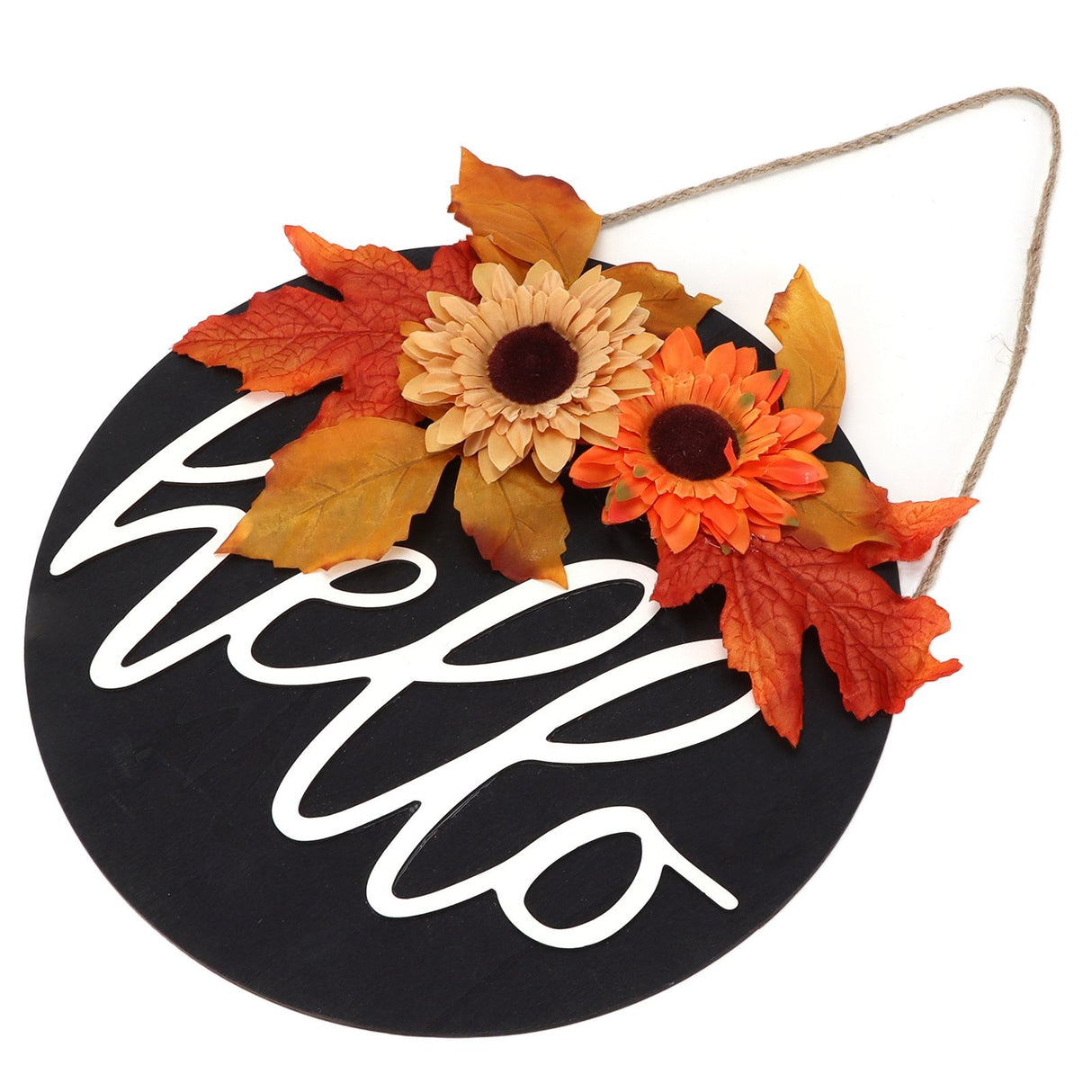 Thanksgiving Wreath Wooden Sign Door Hanging Welcome Sign Wreath Listing Home DecorationMaple Leaf Sunflower