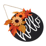 Thanksgiving Wreath Wooden Sign Door Hanging Welcome Sign Wreath Listing Home DecorationMaple Leaf Sunflower