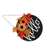 Thanksgiving Wreath Wooden Sign Door Hanging Welcome Sign Wreath Listing Home DecorationMaple Leaf Sunflower