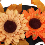 Thanksgiving Wreath Wooden Sign Door Hanging Welcome Sign Wreath Listing Home DecorationMaple Leaf Sunflower - Extra Image