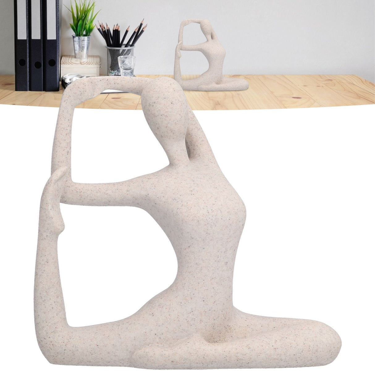 Yoga Pose Statue Nordic Sandstone Resin Yoga Pose Figurines Collectible Decoration Gifts for Home Office DecorBL562
