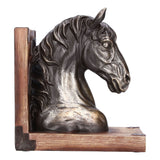 Multifunctional Horse Head Sculpture Resin Horse Bookends for Home Office Living RoomBS20900 Bronze Horse