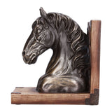 Multifunctional Horse Head Sculpture Resin Horse Bookends for Home Office Living RoomBS20900 Bronze Horse