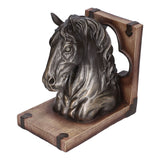 Multifunctional Horse Head Sculpture Resin Horse Bookends for Home Office Living RoomBS20900 Bronze Horse - Rear View